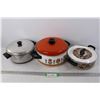Image 1 : (3) Pots, Enamel Ware Stew Pots Autum Leaf Design