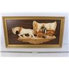 Image 1 : Vintage 3D Horse And Wagon Framed Decor- 31''x 17''