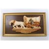 Image 2 : Vintage 3D Horse And Wagon Framed Decor- 31''x 17''