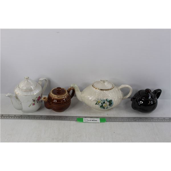 (4) Teapots, Arthur Wood England, Trisa Porcelain, Northland Stoneware, Misc.