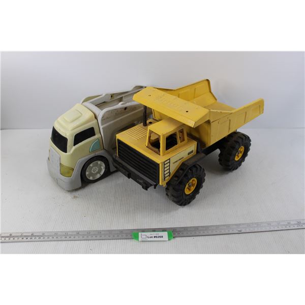*Vintage Diecast Tonka Dump Truck- Some Damage, Plastic Car Hauling Truck