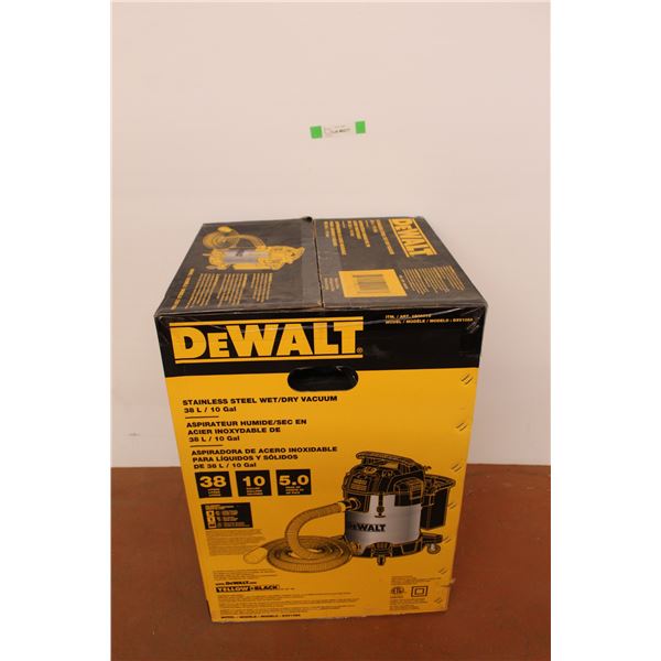 *DeWalt Stainless Steel Wet/Dry Vacuum 38L / 10 Gal- NIB