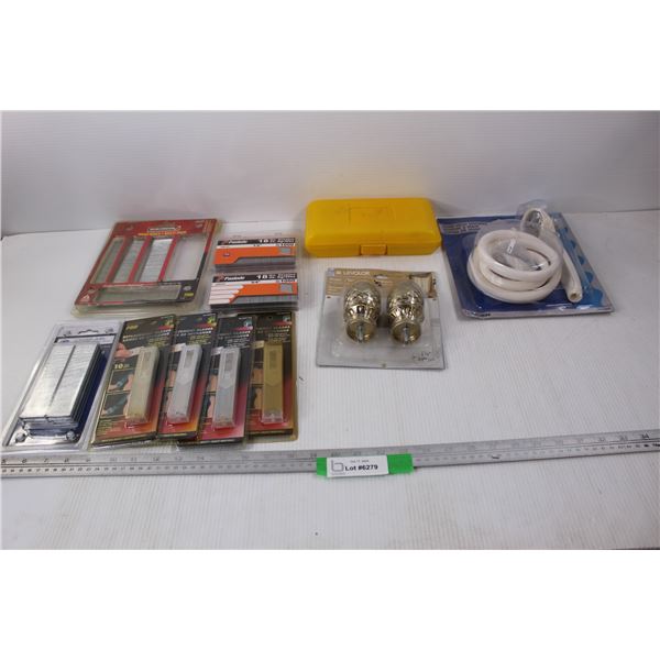 Staples, Screwdriver Kit, Hand Held Shower Head and Hose, Knife Replacement Blades, Misc.