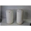 Image 4 : (2) Wooden Candle Holders w/Candles (15" tall) - Wooden Kleenex Box