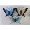 Image 4 : *Wooden Planter Box (32"w x 13"d) - (2) Woven Baskets - (3) Tin Butterflies