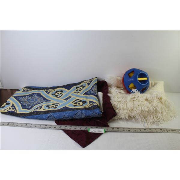 (2) Pillow Shames - Table Runner - Shower Curtain - Child's Shapes Toy