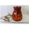 *Vintage Hanging Stained Glass Lamp