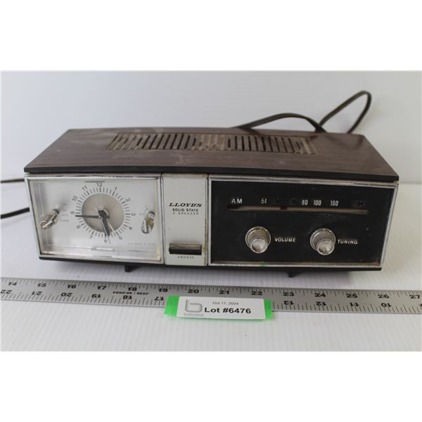 Vintage Lloyds Clock Radio (as is)
