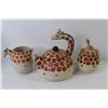 Image 2 : Kitchen Saying Wall Hanger - Glass Plate w/San Francisco Painted On It - Giraffe Teapot w/Matching C