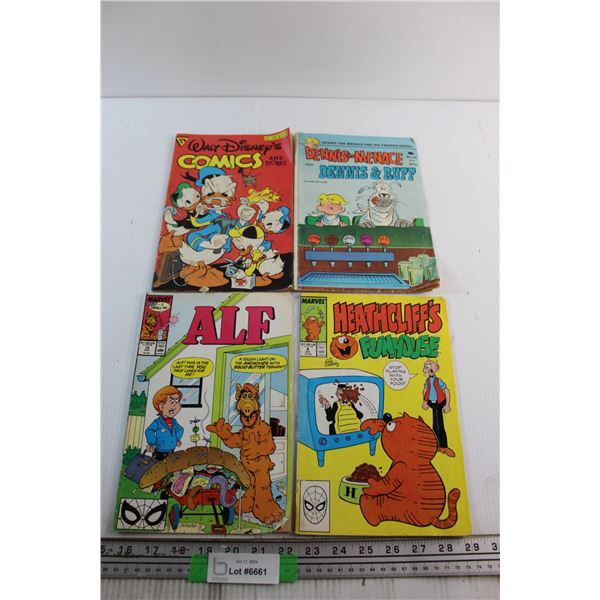 (4) Comics - Walt Disney, Alf and Dennis the Menace