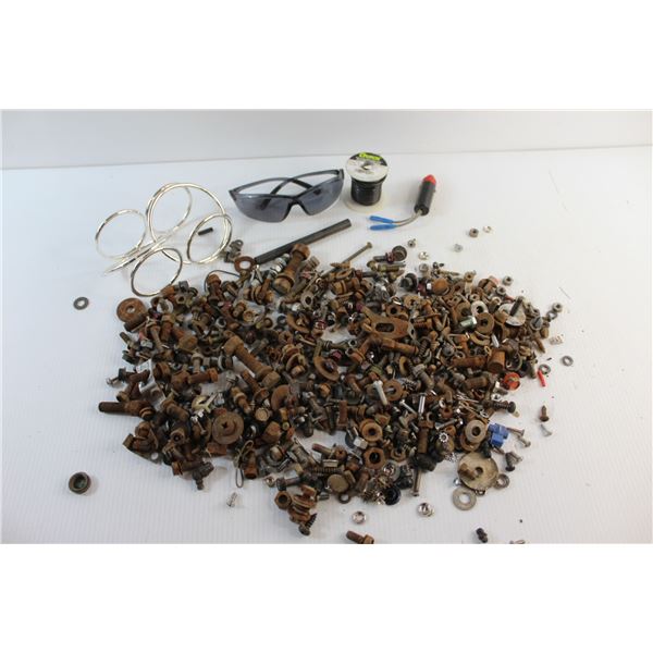 Assorted Hardware, Sunglasses, Metal Rings and Primary Wire