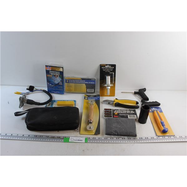 Windshield Repair Kit, 127pc Heat Shrink Tubing Set, Screen Installation Tool, Motor Arbor and Assor