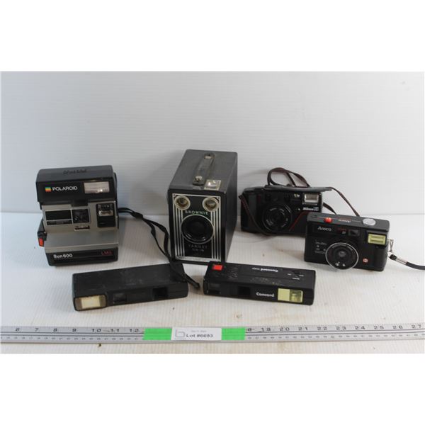 Vintage Cameras - Brownie, Concord and Polaroid - As Is