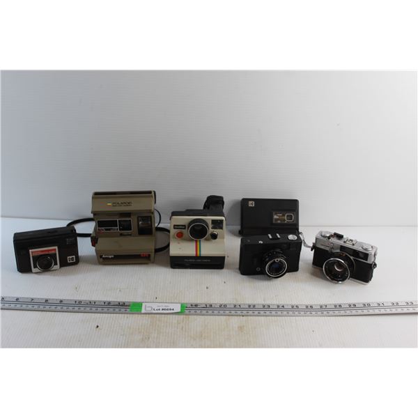 Vintage Cameras - Polaroid, Kodak and Olympus - As Is