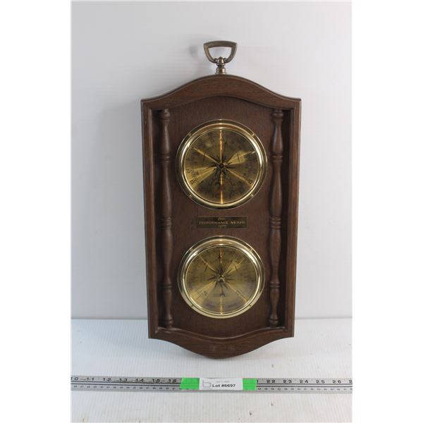 Wooden Barometer & Thermometer Vintage Wall Decoration