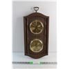 Image 1 : Wooden Barometer & Thermometer Vintage Wall Decoration