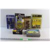 Image 1 : 2pc Knife/Multi Tool Set, Drain Cleaner Brush. 8pc Screw Extractor Set, 24 pc M Style Quick Coupler 