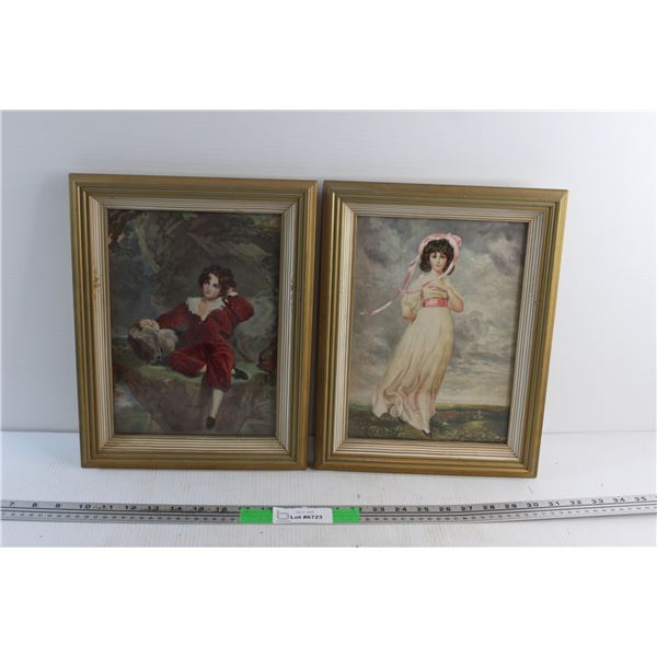 Framed Prints 14'' x 11'' - Pink Lady and Red Boy