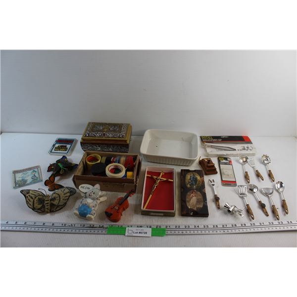 Cross, Jewelry Tin Chest, Miniature Kitchenware Magnets, Modular Crimping Tool, Casserole Dish and A