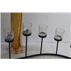 Image 3 : Amber Glass Vase and Candle Stand