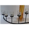 Image 4 : Amber Glass Vase and Candle Stand