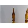 Image 3 : (2) Amber Glass Decanters