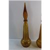 Image 8 : (2) Amber Glass Decanters
