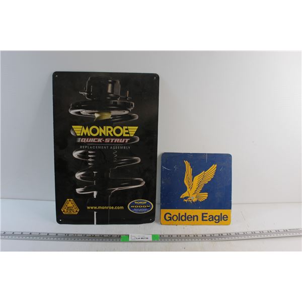 Monroe and Golden Eagle Signs 18'' x 12'' & 9'' x 9''