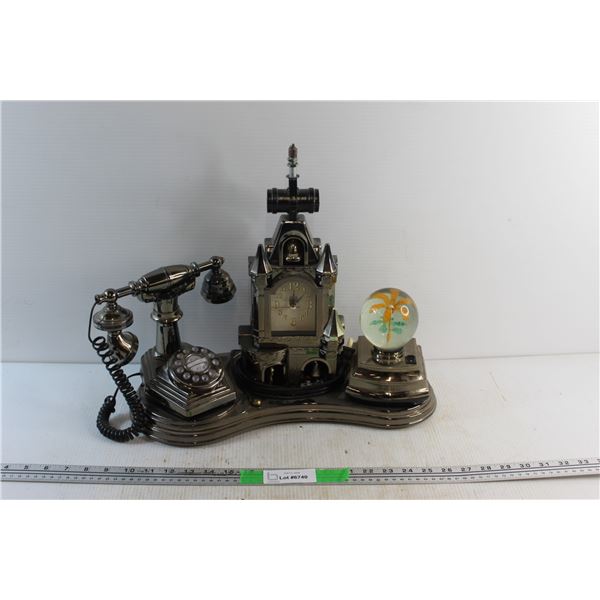 Vintage Lamp / Phone / Clock Decor - As Is