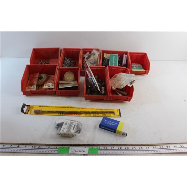 Plastic Hardware Trays and Assorted Hardware