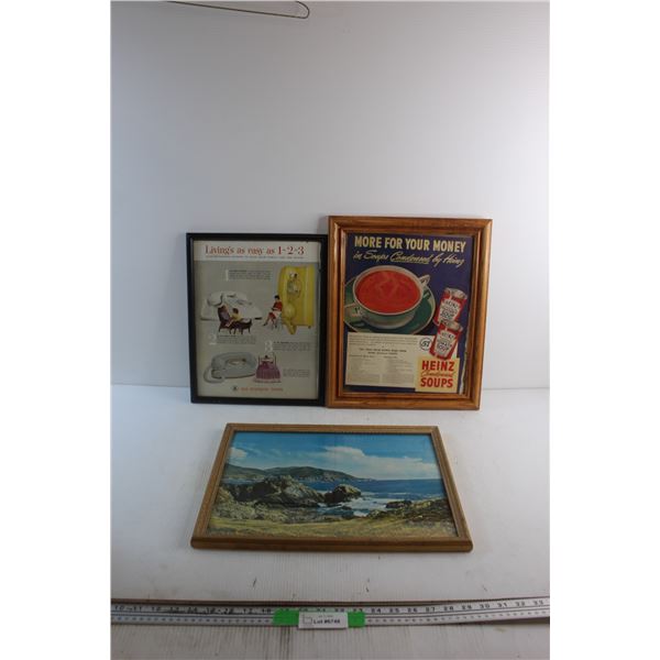 Framed Prints 17'' x 13'' - Heinz Soup, Landscape View and Living's as Easy as 1-2-3
