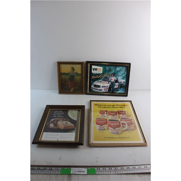 Framed Prints - Campbell's, Nascar and You Can Telephone All Over the World