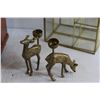 Image 2 : Miniature Display Boxes and Brass Deer Candle Holders