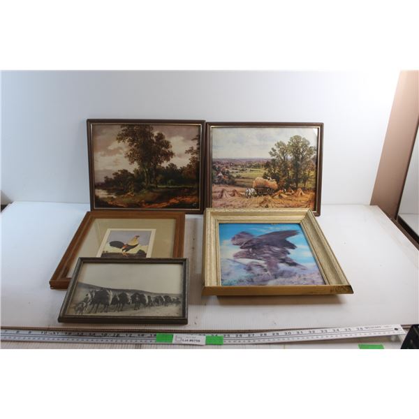 Framed Prints - Country Side View, Eagle and Roster