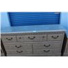 Image 2 : ***Bedroom Furniture Set: Bedframe - 60" & Seven Drawer Dresser - 66" x 17" x 35" & (2) End Tables -