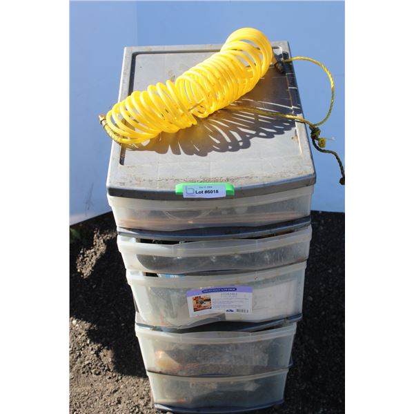 **Five Drawer Plastic Organizer w/Contents (Various Household Maintenance Tools)