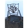 Image 2 : **(2) Outdoor Swivel Rocking Metal Chairs & Hanging Plant Stand