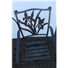Image 4 : **(2) Outdoor Swivel Rocking Metal Chairs & Hanging Plant Stand