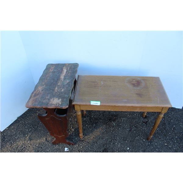 ** Wooden Magazine Rack & Piano Bench - Some Wear