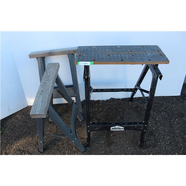 ** Folding Work Bench & (2) Saw Horses