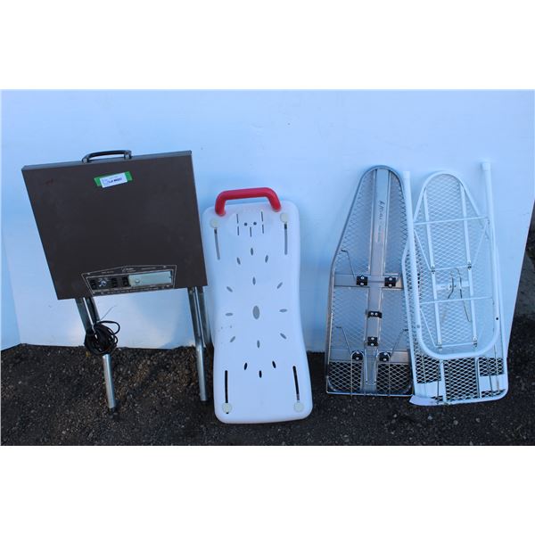 ** Projector Stand & (2) Small Ironing Board & Bath Seat