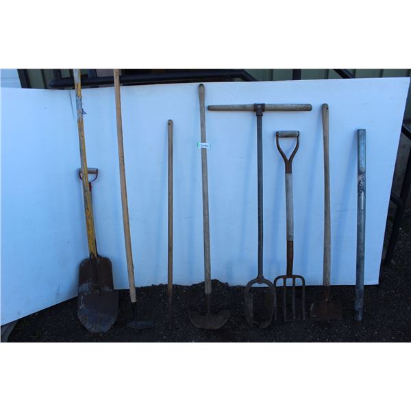 ** Post Hole Auger, Hoe, Potato Shovel, Spade Shovel, Edger, Misc.