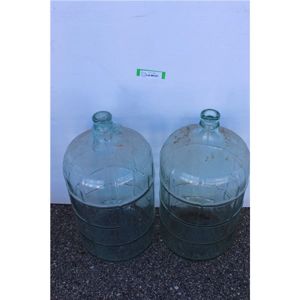 ***(2) Carboys Clear Glass - 22" Tall