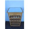 Image 2 : ***Wooden Wheeled Wine Cart - 19" x 15" x 33" Tall - as is