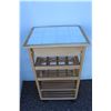 Image 7 : ***Wooden Wheeled Wine Cart - 19" x 15" x 33" Tall - as is