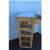 Image 8 : ***Wooden Wheeled Wine Cart - 19" x 15" x 33" Tall - as is