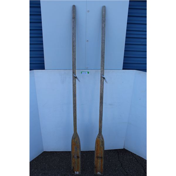 ***(2) Feather Brand Wooden Boat Oars - 76" Long