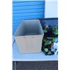 Image 2 : ***Storage Tote w/ Wicker Items, Faux Ivy Plant, Glass Vases, Water Pic Flosser, Telephones, Misc.