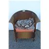 Image 1 : ***Wicker Chair w/ Cushion - Some Wear