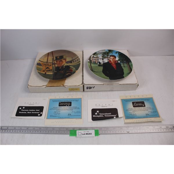 (2) Limited Edition Elvis Presley Collector Plates w/ Certificate Of Authenticity